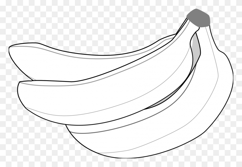 1871x1247 Клип-Арт Банан Картинки Черно-Белые Бананы Черно-Белые, Растение, Фрукты, Еда Hd Png Скачать