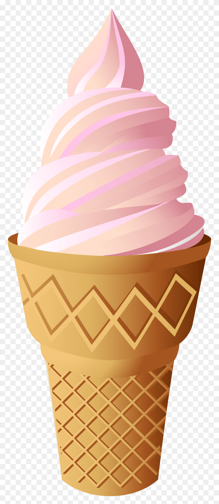 3258x7825 Clip Art Best Web Ice Cream Cone Pink, Cream, Dessert, Food HD PNG Download