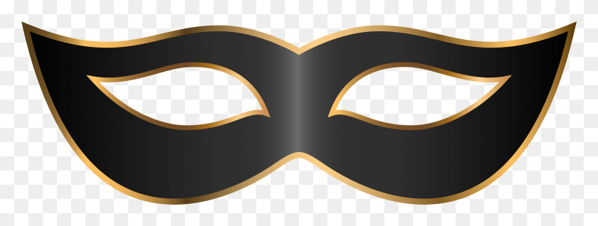 7929x2624 Clip Art Black And White Black Carnival Black Mask, Bow, Sunglasses, Accessories Descargar Hd Png