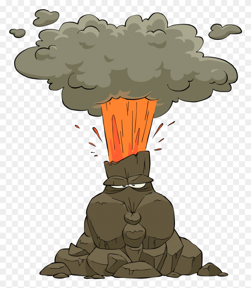 815x946 Descargar Png Erupción En Blanco Y Negro En Getdrawings Erupción De Volcán De Dibujos Animados, Lámpara, Arquitectura, Edificio Hd Png