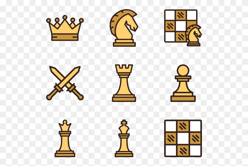 529x505 Черно-Белые Картинки Черно-Белые Игровые Стратегии Иконки Бесплатный Вектор, Шахматы, Золото Hd Png Скачать