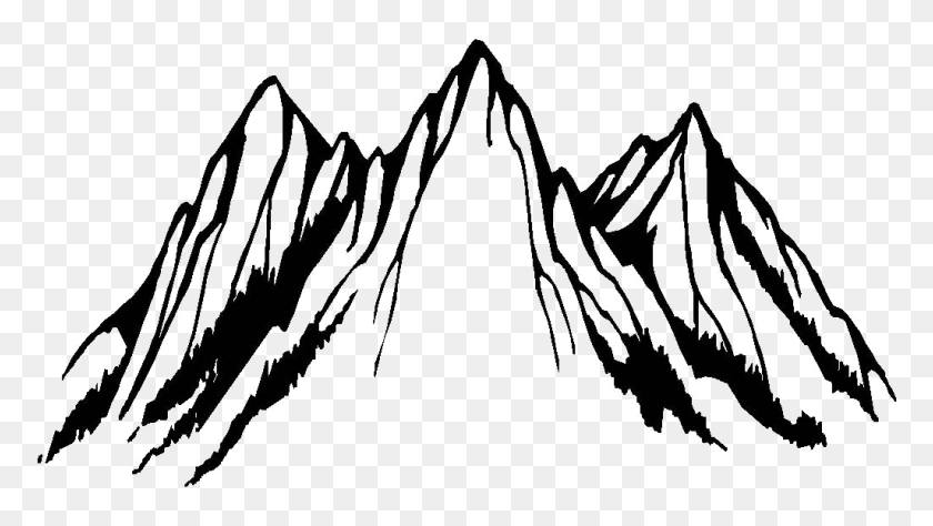 1025x545 Clip Art Black And White Mountain, Outdoors, Clothing, Apparel Descargar Hd Png