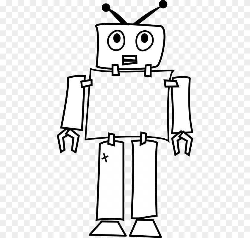 458x800 Clip Art Black And White Robot, Cross, Symbol Transparent PNG