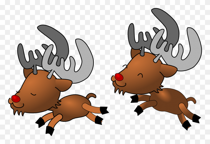 999x664 Clip Art Caribou Reindeer Raindeer Insert Tiger Clipart Caribou, Pig, Mammal, Animal HD PNG Download