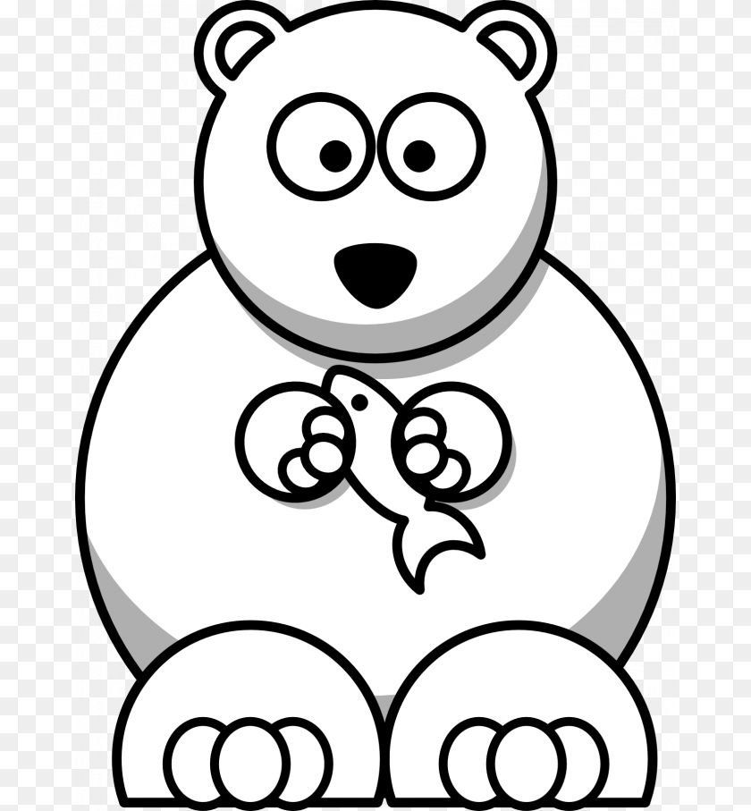 672x907 Clip Art Cartoon Polar Bear, Animal, Mammal, Wildlife, Stencil Transparent PNG