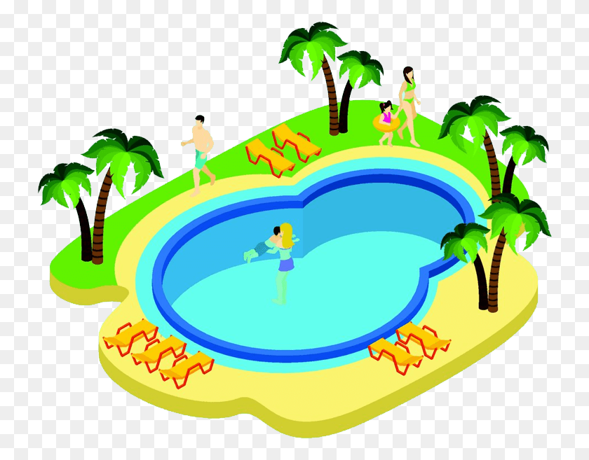 734x597 Clip Art Cartoon Pool Pictures Wasserpark Clipart, Water, Outdoors, Swimming HD PNG Download