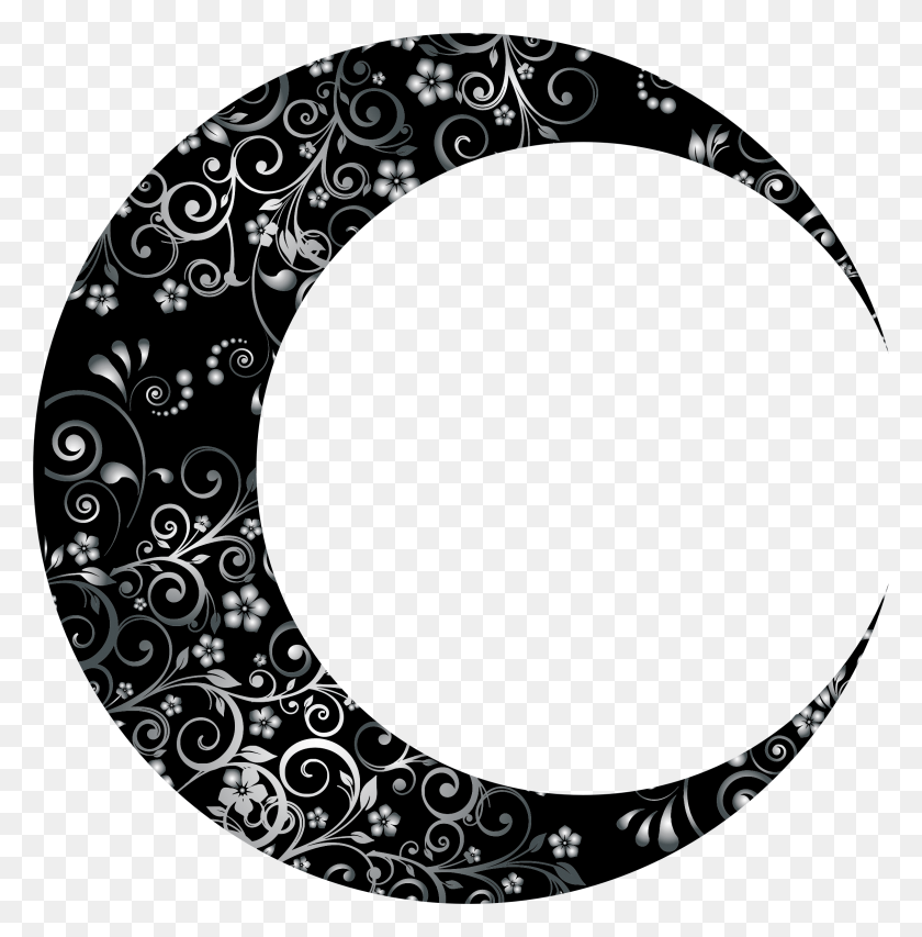 2264x2304 Clip Art Crescent Moon, Graphics, Floral Design HD PNG Download