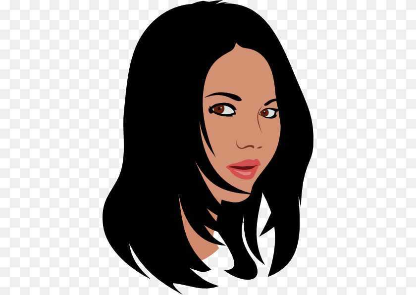 426x596 Clip Art Downloads Hair Woman With Black Hair Clip Art, Adult, Person, Female, Face Clipart PNG