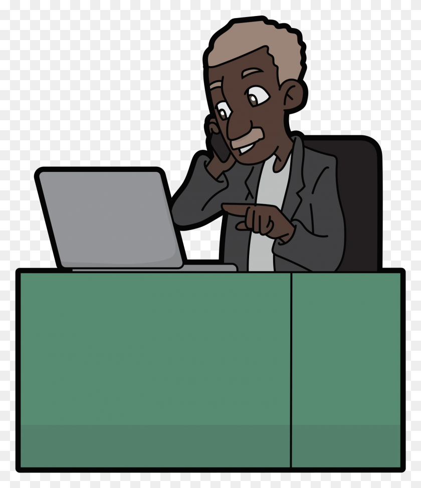 1530x1793 Clip Art File Black Business On Cartoon, Pc, Computer, Electronics HD PNG Download