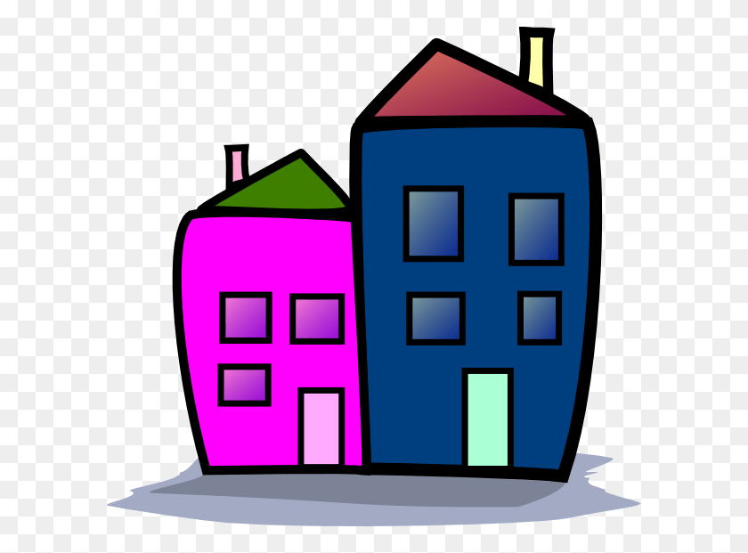 600x561 Clip Art For Buildings 2 Houses Clip Art, Mailbox, Letterbox, First Aid HD PNG Download