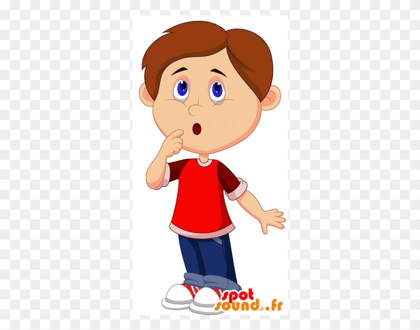 312x601 Clip Art Free Child For Free Boy Thinking Cartoon, Person, Human, Toy HD PNG Download