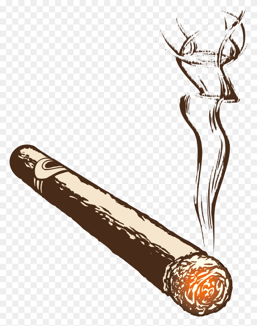 1009x1298 Clip Art Free Cigarette Smoke Burning Handmade Burning Cigar, Stick, Baseball Bat, Baseball HD PNG Download