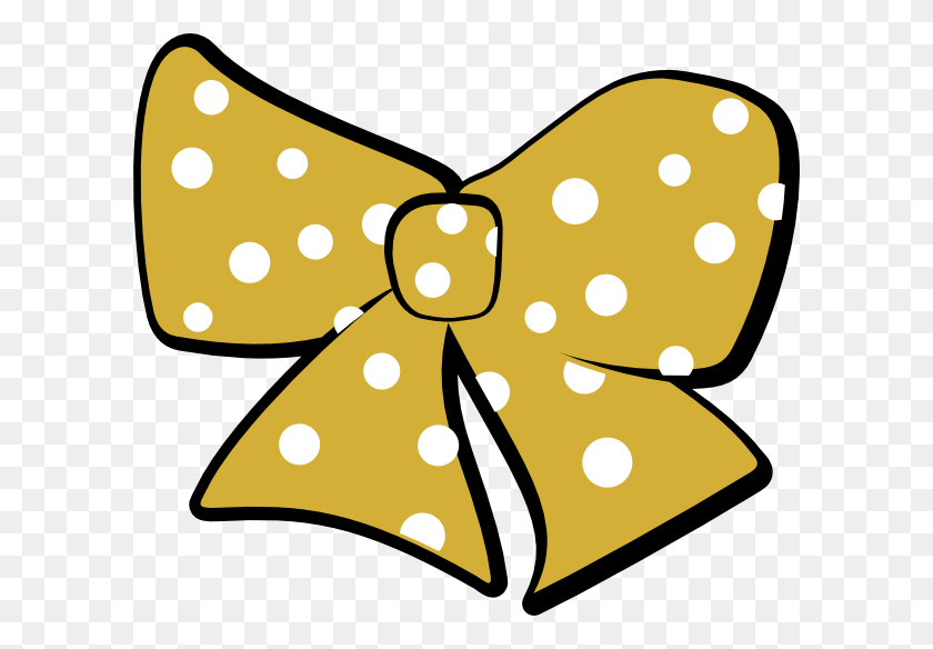 600x524 Clip Art Free Gold Bow Clip Art At Clker Com Gold Cheer Bow, Texture, Polka Dot, Tie HD PNG Download