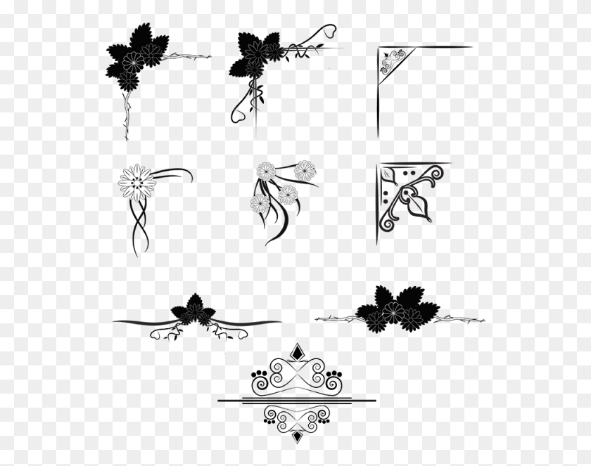 543x603 Clip Art Free Library Border For Invitation Wedding Drawing, Plant, Flower, Blossom HD PNG Download