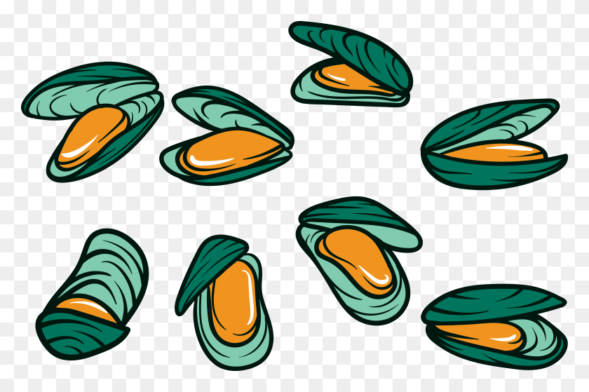 5200x3327 Clip Art Free Mussel Clipart Free On Mussel Cartoon, Food, Graphics HD PNG Download