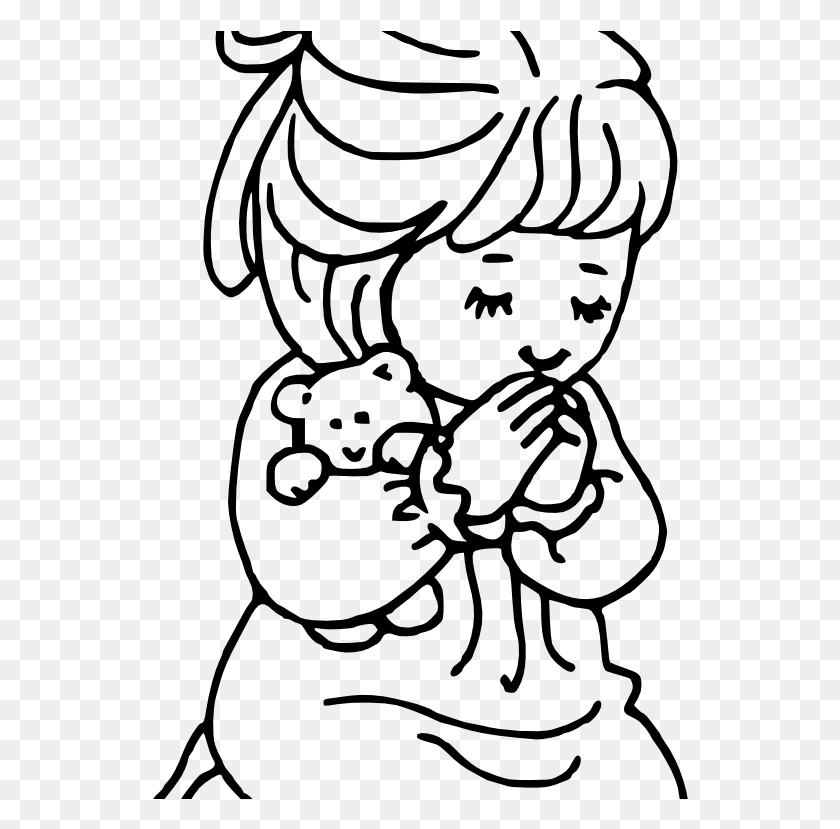 536x769 Clip Art Freeuse Praying Hands Child Clip Art Transprent Girl Praying Drawing Easy, Gray, World Of Warcraft HD PNG Download