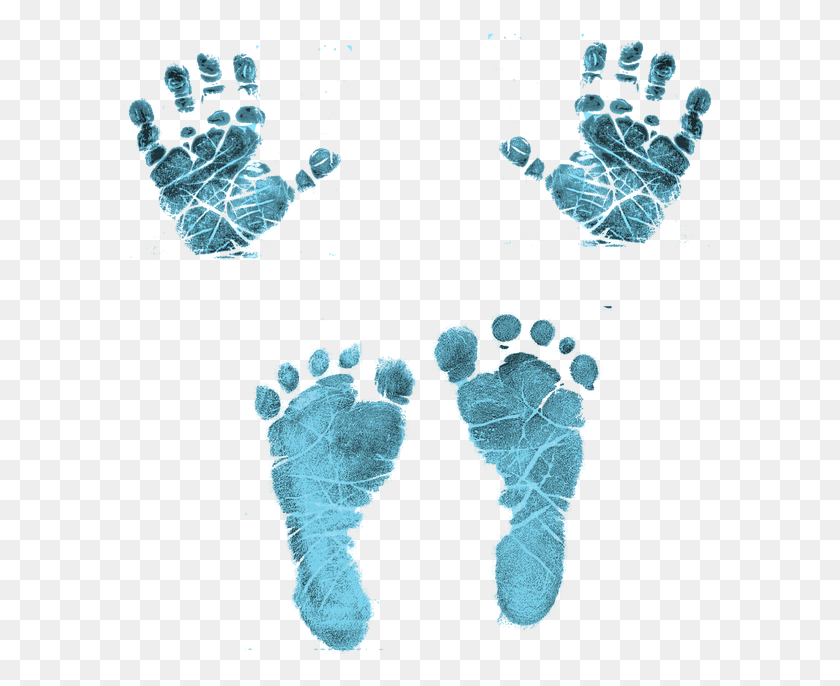 609x626 Clip Art Freeuse Stock Baby Blue Baby Hands And Feet, Footprint HD PNG Download