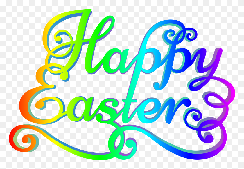 8001x5371 Clip Art Happy Easter, Text, Handwriting, Calligraphy HD PNG Download
