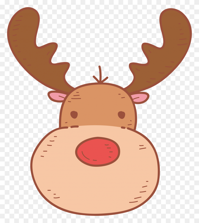 2456x2770 Clip Art Head Neck Vertebrate Graphics Deer Cute Christmas Cartoon Figure, Animal, Mammal, Aardvark HD PNG Download