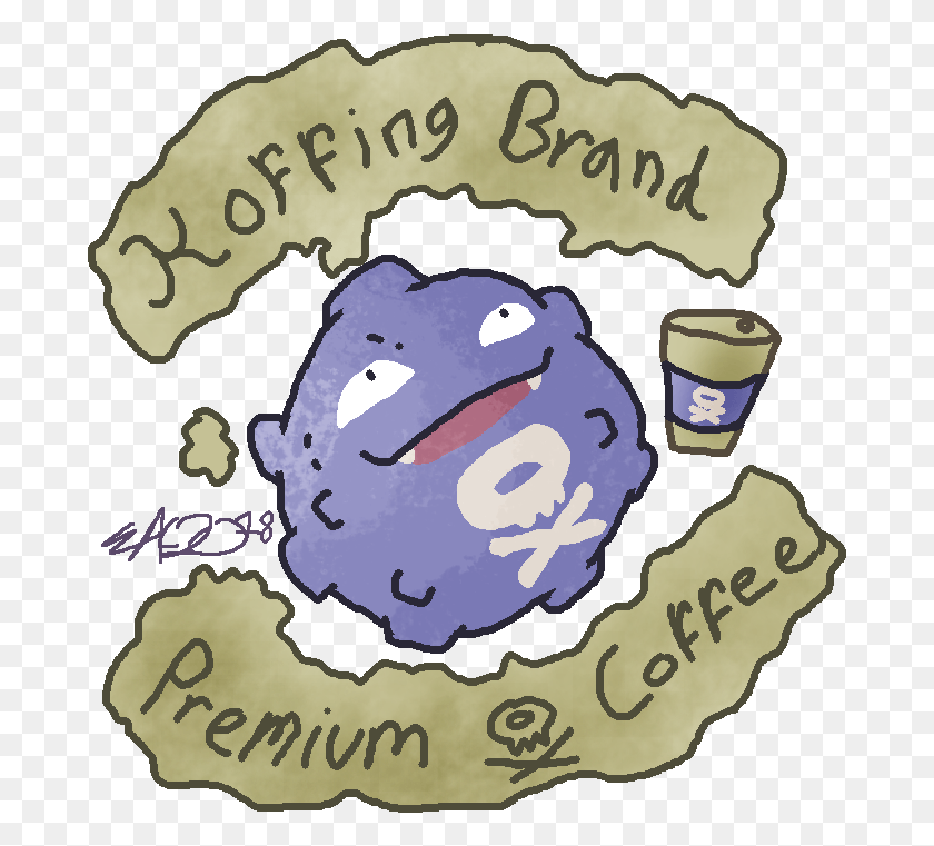 683x701 Clip Art Koffing Coffee Cartoon, Text, Label, Mammal HD PNG Download