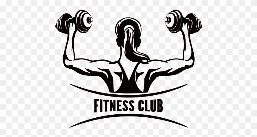482x387 Clip Art Library Barbell Clipart Bodybuilding Fitness Club, Symbol, Logo, Trademark HD PNG Download