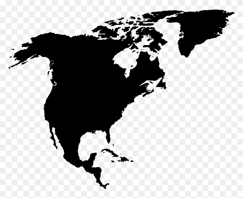 1279x1024 Файл Библиотеки Клипов Northamericacontour Svg Викимедиа Карта Организации Американских Государств, Серый, World Of Warcraft Hd Png Download