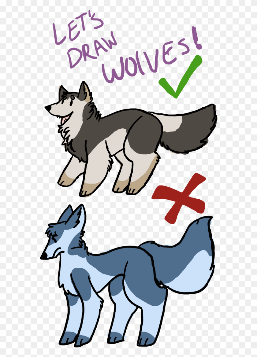 584x1108 Clip Art Library Wolves By Gadget Cat Wolf And Cat Drawing, Animal, Mammal, Person HD PNG Download