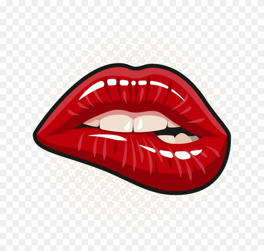 934x884 Clip Art Lip Biting Pop Art Biting Lip, Mouth, Cosmetics, Teeth HD PNG Download