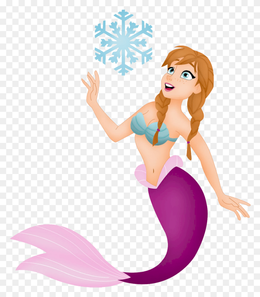 816x938 Clip Art Mermaid Disney Princess Mermaids Elsa And Anna, Person, Human, Dance Pose HD PNG Download