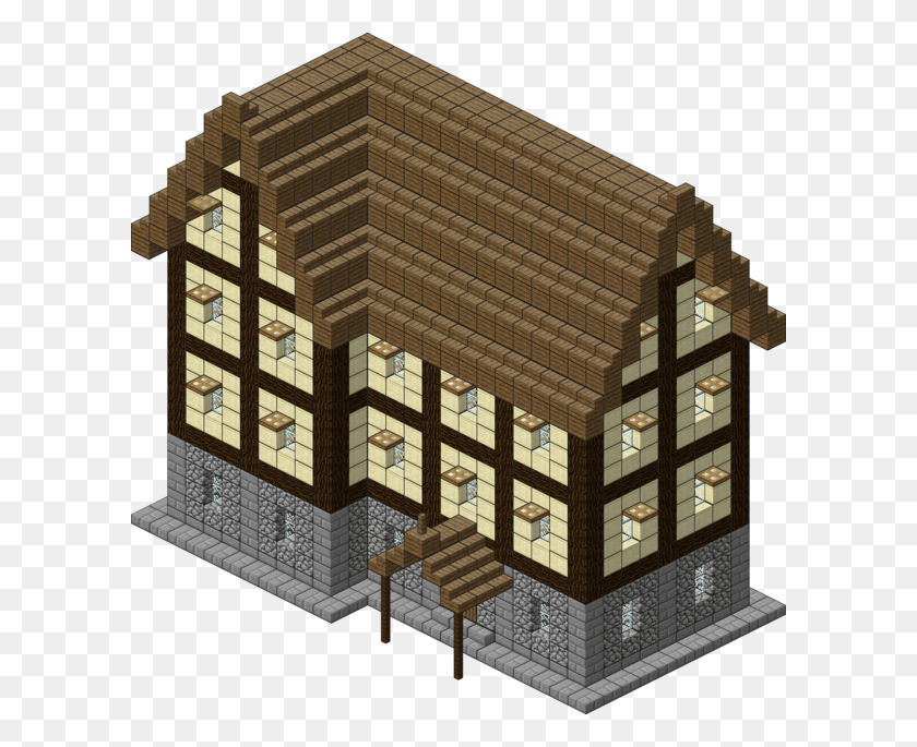 600x625 Descargar Png Clip Art Minecraft Tavern Minecraft Casa De Madera Planos Capa Por Capa, Vivienda, Edificio, Techo Hd Png