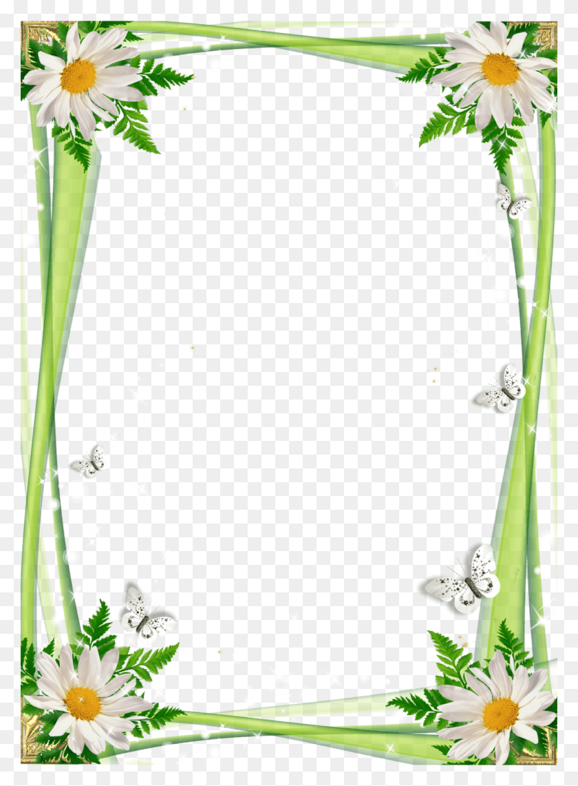 1080x1498 Descargar Png Clip Art Molduras Com Flores Flores Marcos Para Photoshop, Planta, Gráficos Hd Png
