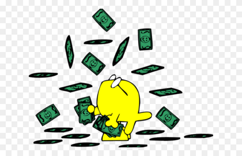 640x480 Clip Art Of Raining Money, Pac Man HD PNG Download