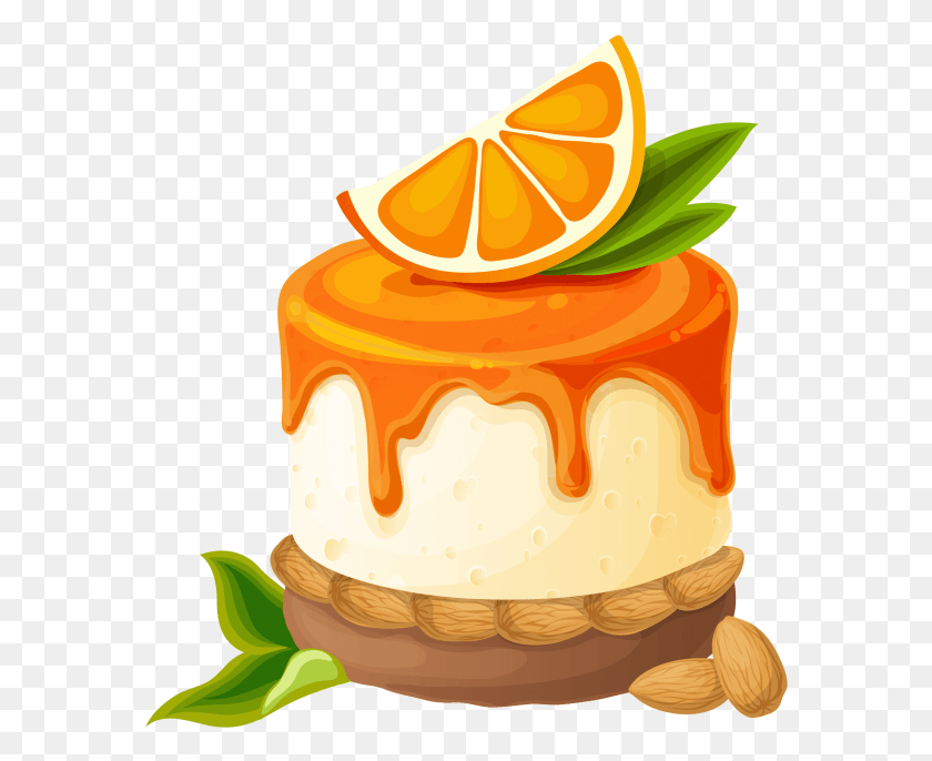 580x626 Clip Art Orange Cake, Birthday Cake, Dessert, Food HD PNG Download