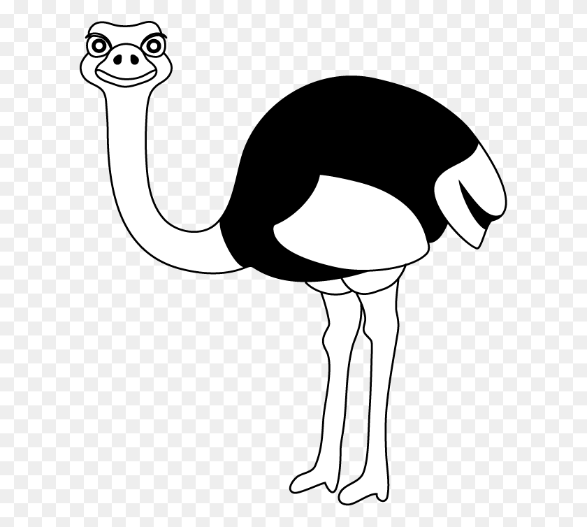 612x694 Clip Art Ostrich Black And White Of Ostrich, Animal, Bird, Lamp HD PNG Download