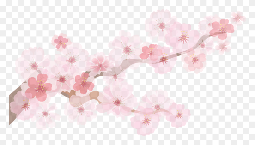 3676x1967 Clip Art Pink Hand Painted Peach Branches Flores De Durazno Y Cerezo, Plant, Flower, Blossom HD PNG Download