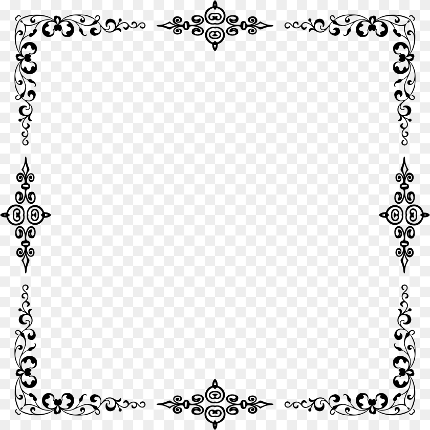 Clip Art Portable Network Graphics Picture Frames Vector Border Black And White, Gray Sticker PNG
