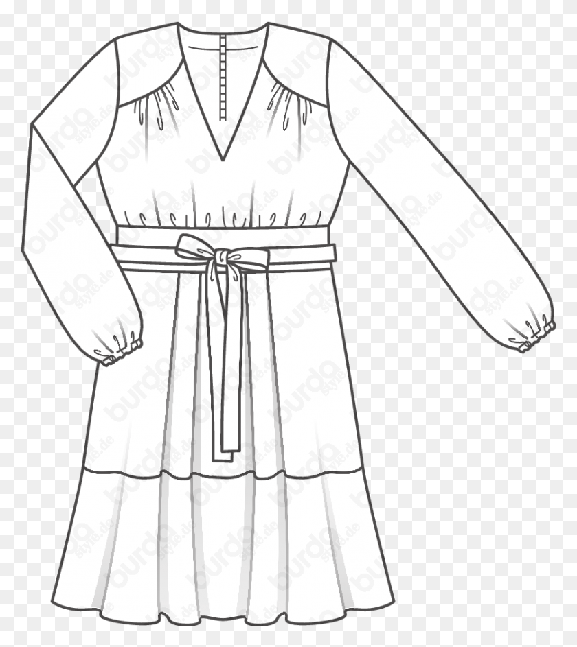 839x950 Clip Art Robe Outline Line Art, Clothing, Apparel, Fashion HD PNG Download