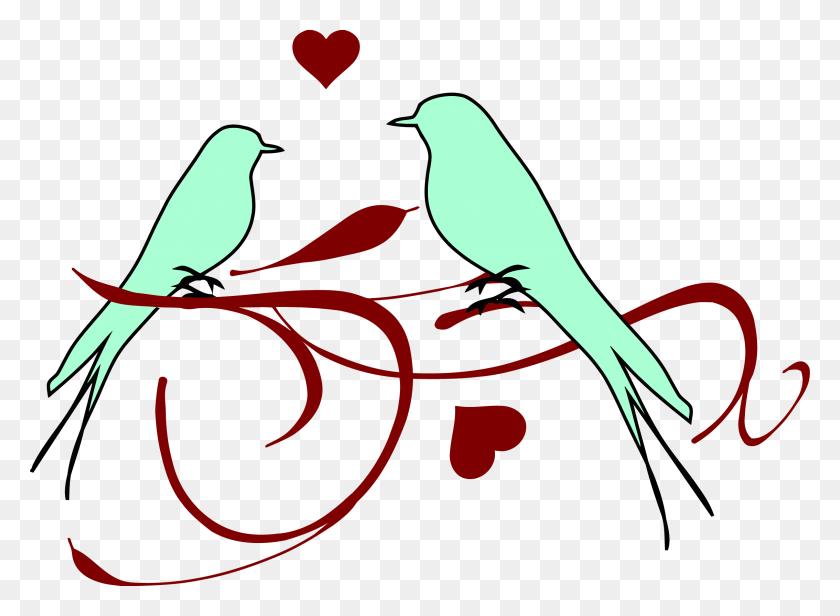2268x1618 Clip Art Royalty Free Clipartly Comclipartly Com Love Birds Black And White, Animal, Bird HD PNG Download