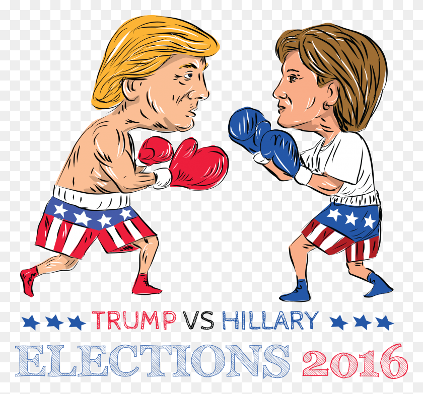 2000x1855 Clip Art Royalty Free President Of The United States Trump V Hillary Boxing, Person, Human, Sport HD PNG Download