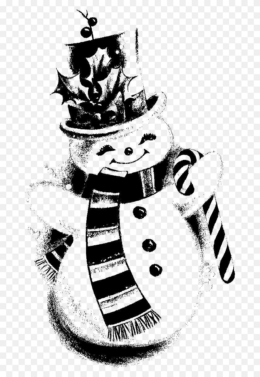 679x1159 Clip Art Royalty Free Stock Collection Of Snowman High Vintage Snowman Black And White, Nature, Outdoors, Outer Space HD PNG Download