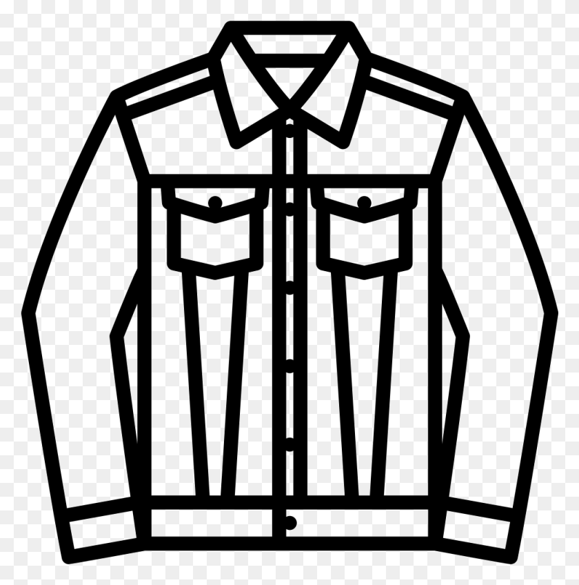 981x992 Clip Art Royalty Free Svg Icon Free Denim Jacket Icon, Clothing, Apparel, Sleeve HD PNG Download