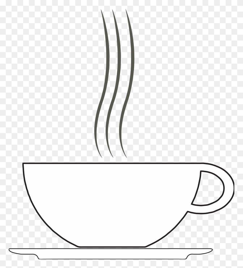 1969x2188 Clip Art Tikigiki Misc Coffee Cup Squiggly Svg Clipart Coffee Vector White, Bowl, Cup, Pottery HD PNG Download