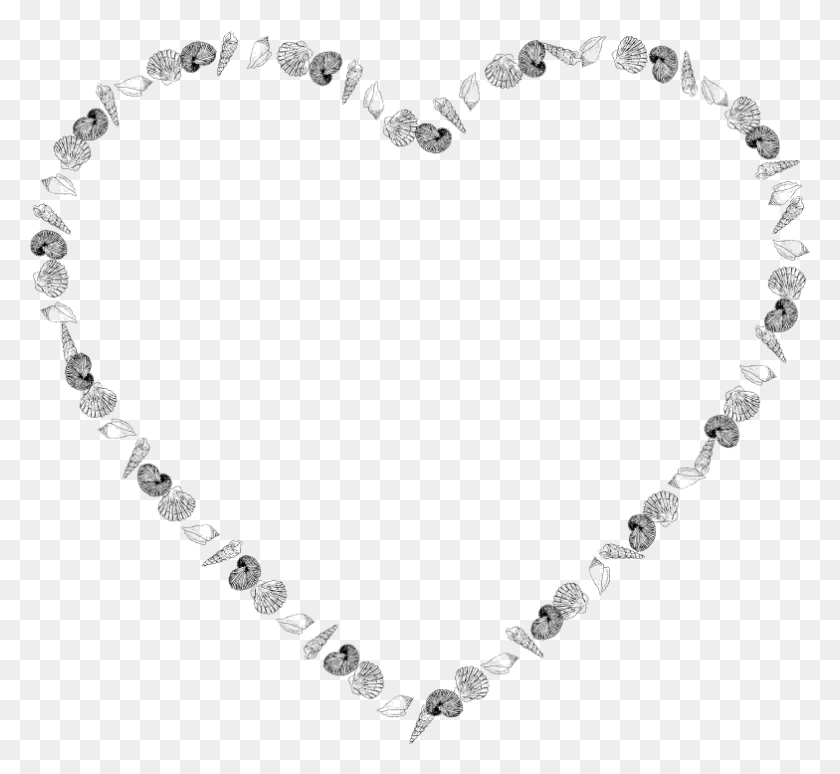784x718 Clip Art Transparent Heart Shells Medium Image Black And White Heart Images Background, Gray, World Of Warcraft HD PNG Download