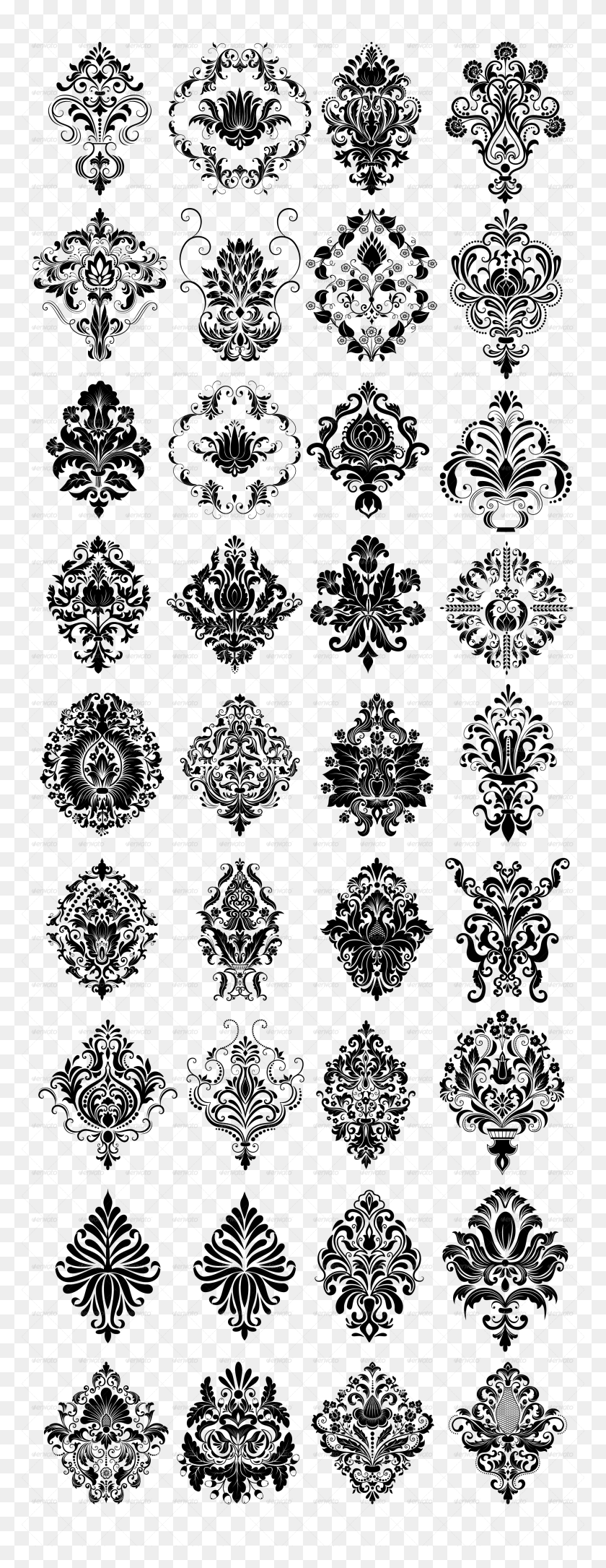 2375x6429 Clip Art Transparent Stock Ornamental Elements By Garrykillian Illustration, Pattern, Rug HD PNG Download