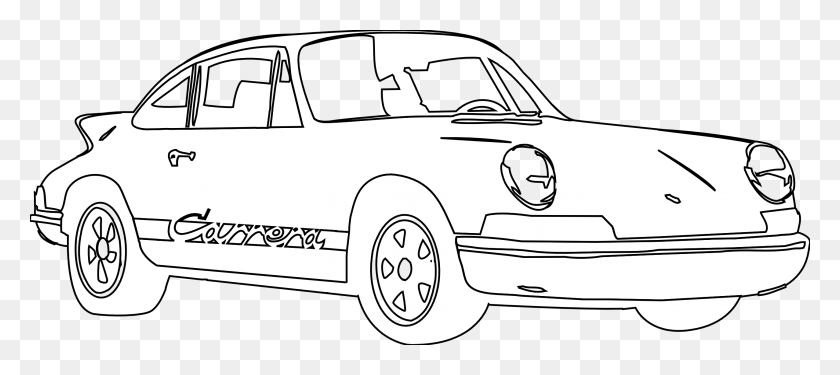 2555x1035 Png Изображение - Черно-Белый Логотип Porsche.