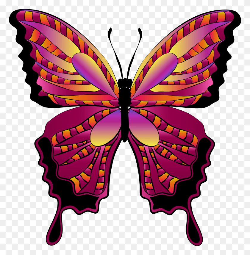 5307x5428 Clip Arts Related To Butterfly Clipart, Purple, Pattern, Ornament HD PNG Download
