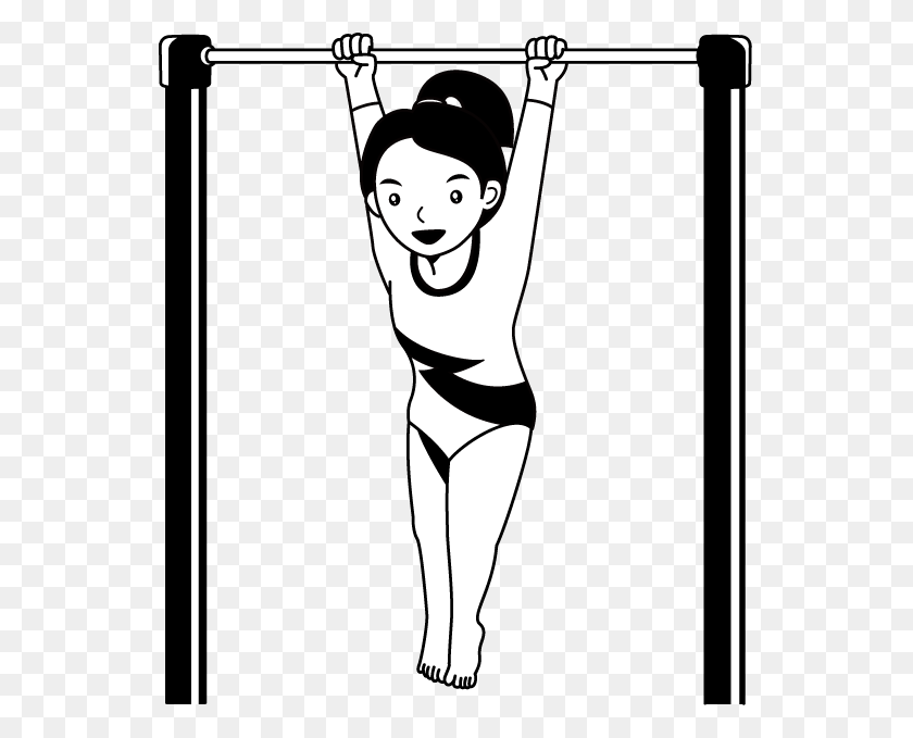 547x619 Clip Bar Gymnastics Do Gymnastics Clipart Black And White, Person, Human, Sport HD PNG Download