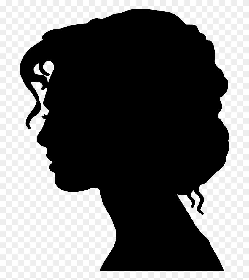 709x887 Clip Black And White Beautiful Girl At Getdrawings Woman Face Silhouette, Gray, World Of Warcraft HD PNG Download
