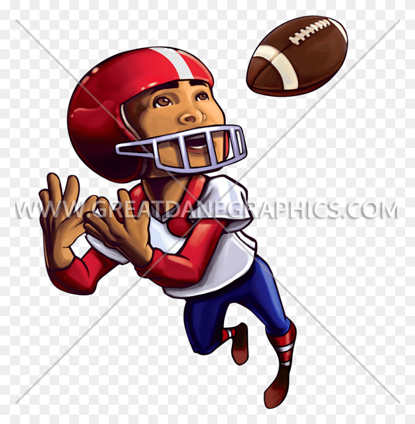 826x847 Clip Black And White Stock Techflourish Collections Cartoon Football Player Catching, Clothing, Apparel, Person HD PNG Download