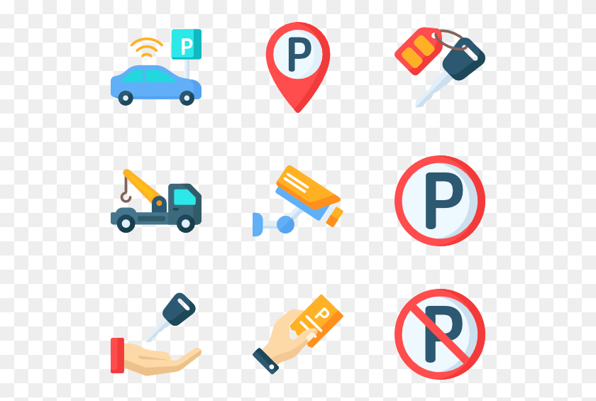 529x505 Clip Car Parking Icons Free, Text, Symbol, Number HD PNG Download